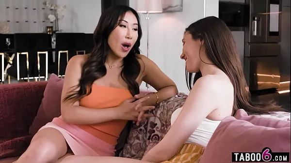 Watch Nicole Doshi get strapon anal fucked by Maya Woulfe in HD